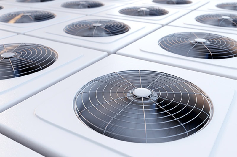 Commercial air conditioning units.