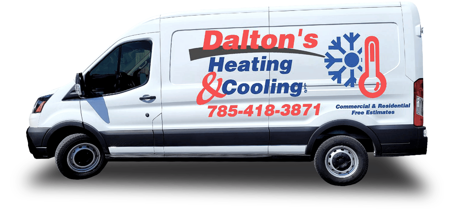 Service vehicle for Dalton's Heating & Cooling in Ottawa, Kansas.