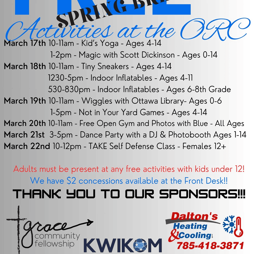 Ottawa Recreation Commission sponsorship.